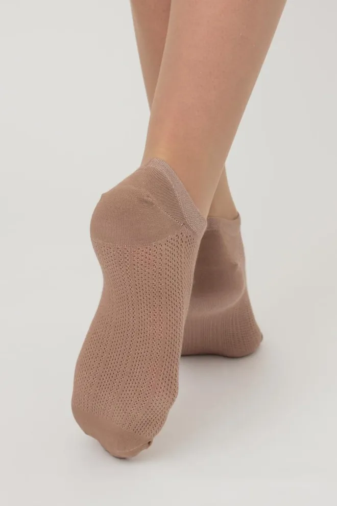 Шкарпетки жіночі класичні ажурні WS1 AIR 010 Giulia (chantarel), бежевий