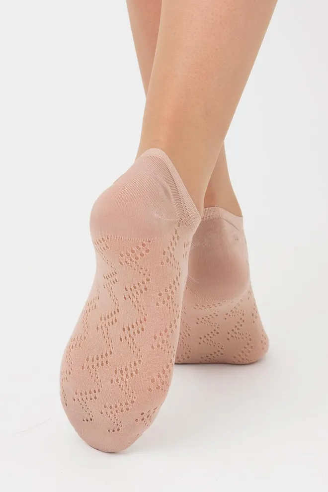 Носки женские невидимые c ажурным рисунком спортивные WS1 Air Pa 001 Giulia (nude)
