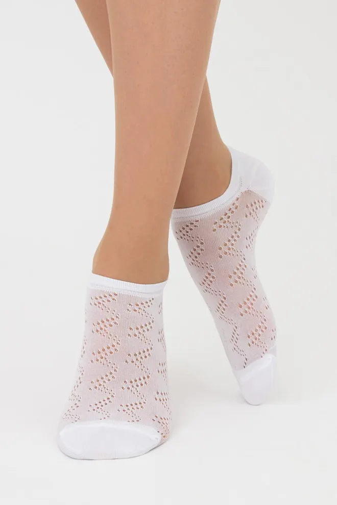 Носки женские невидимые c ажурным рисунком спортивные WS1 Air Pa 001 Giulia (bianco)