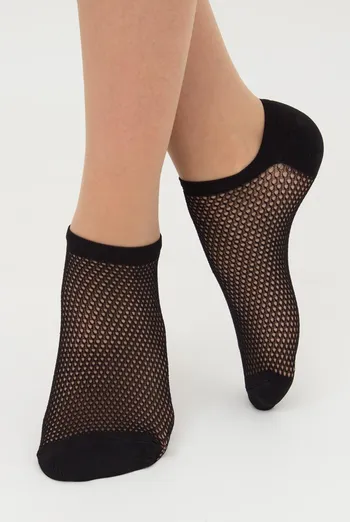 Носки женские невидимые c ажурным рисунком спортивные  WS1 AIR PA 002 Giulia (nero), черный