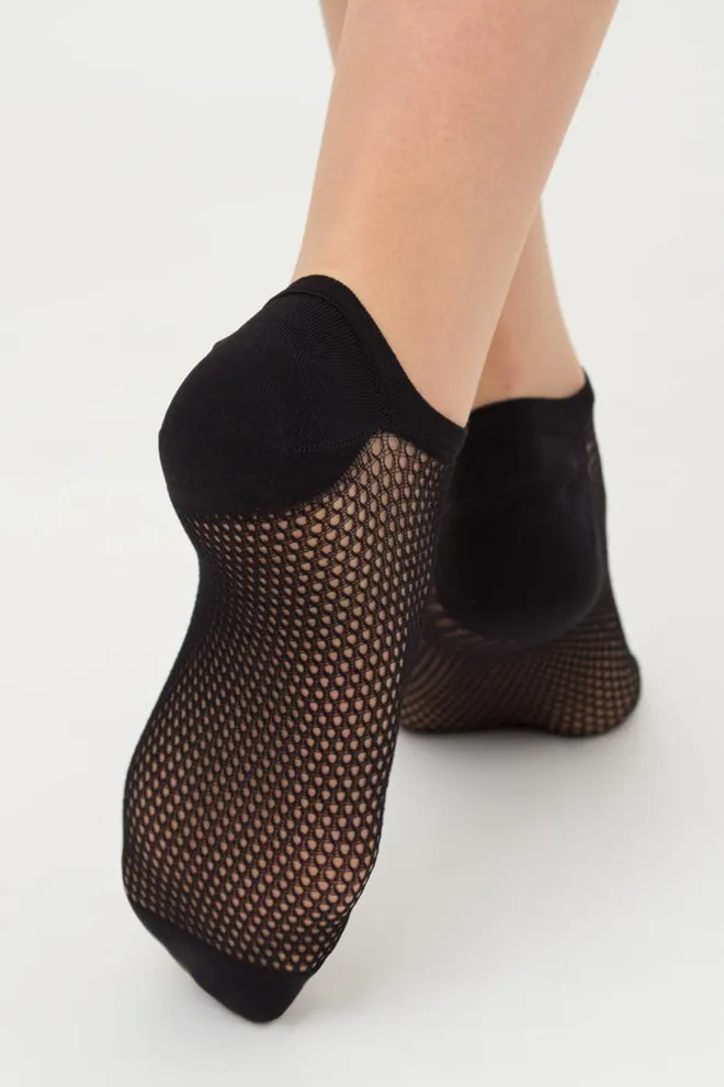 Носки женские невидимые c ажурным рисунком спортивные  WS1 AIR PA 002 Giulia (nero), черный