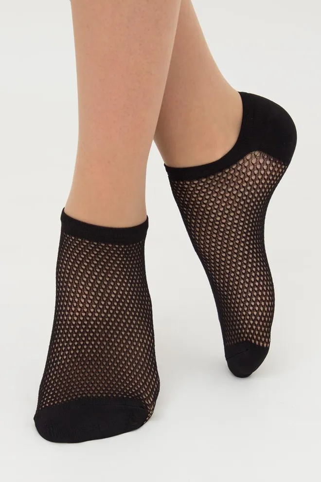 Носки женские невидимые c ажурным рисунком спортивные  WS1 AIR PA 002 Giulia (nero), черный
