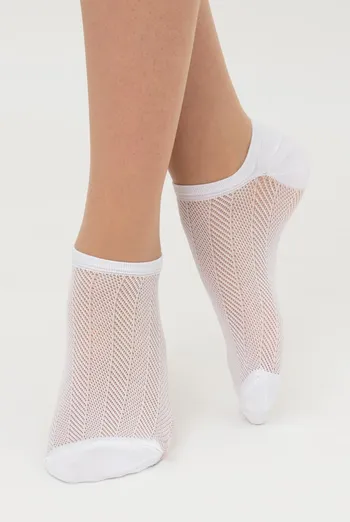 Носки женские невидимые c ажурным рисунком спортивные WS1 Air Pa 003 Giulia (bianco)