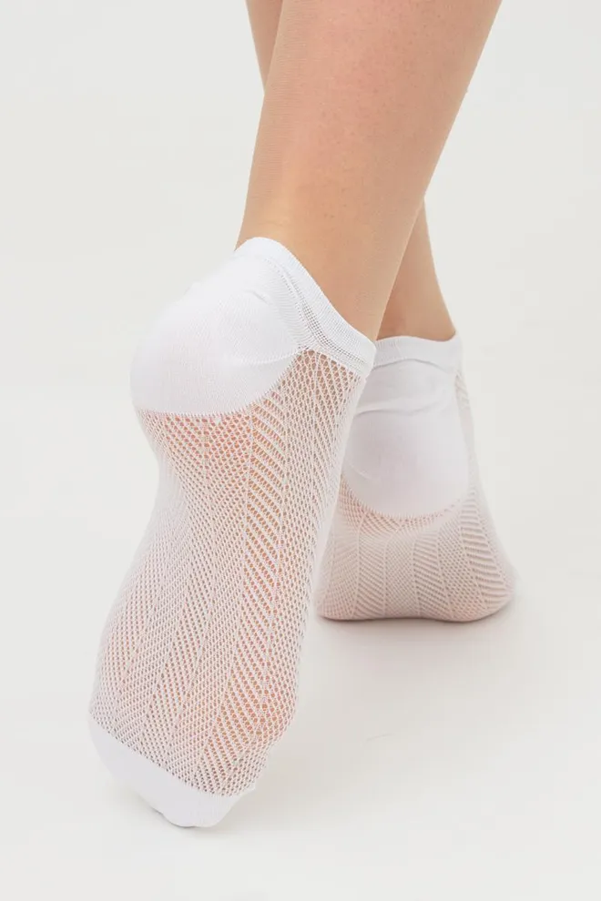 Носки женские невидимые c ажурным рисунком спортивные WS1 Air Pa 003 Giulia (bianco)