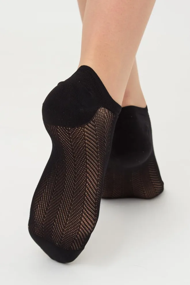 Носки женские невидимые c ажурным рисунком спортивные WS1 Air Pa 003 Giulia (nero), черный