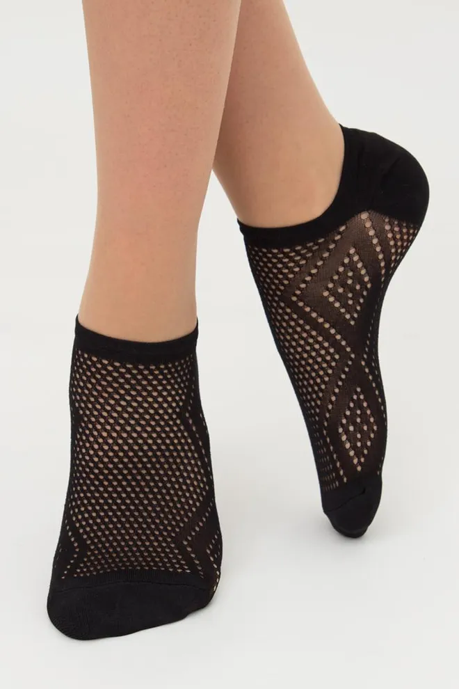 Носки женские невидимые c ажурным рисунком спортивные WS1 Air Pa 005 Giulia (nero)