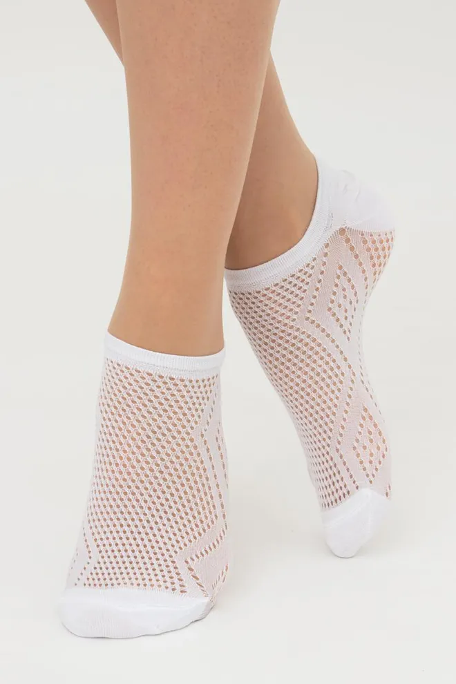 Носки женские невидимые c ажурным рисунком спортивные WS1 Air Pa 005 Giulia (bianco)