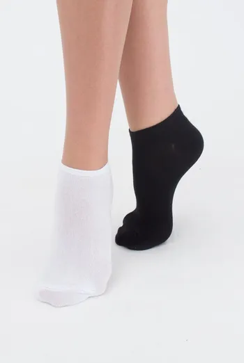 Носки женские короткие Ws1 classic Giulia 2 пары (black/white)