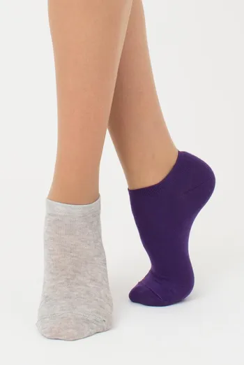 Носки женские короткие Ws1 classic Giulia 2 пары (violet indigo/silver melange) Носки женские короткие Ws1 classic Giulia 2 пары (violet indigo/silver melange)