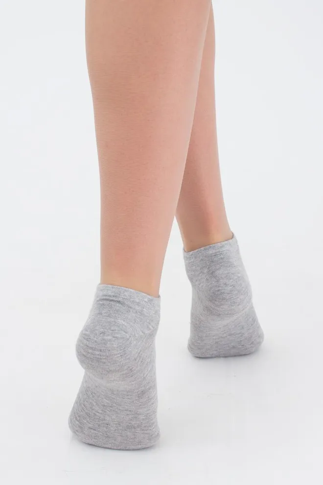 Носки женские короткие Ws1 classic Giulia 2 пары (black/light grey melange)