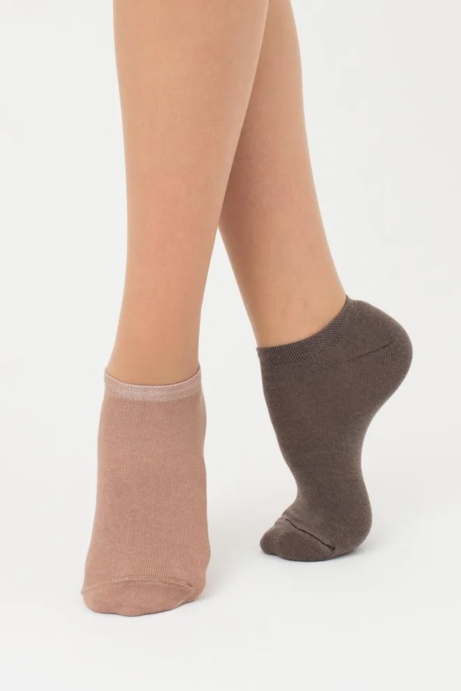 Носки женские короткие Ws1 classic Giulia 2 пары (haze/chantarel)