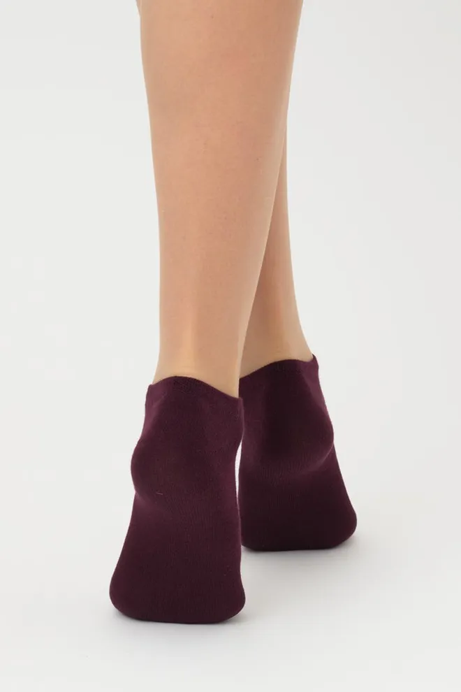 Носки женские короткие Ws1 classic Giulia 2 пары (grape vintage/black), фиолетовый/черный