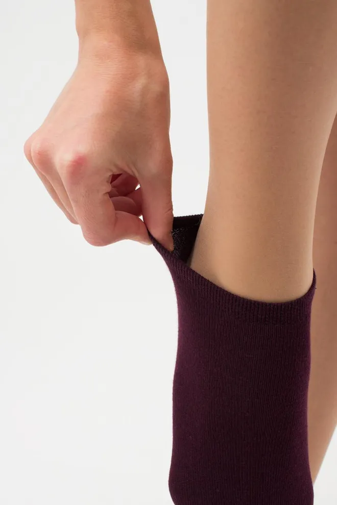 Носки женские короткие Ws1 classic Giulia 2 пары (grape vintage/black), фиолетовый/черный