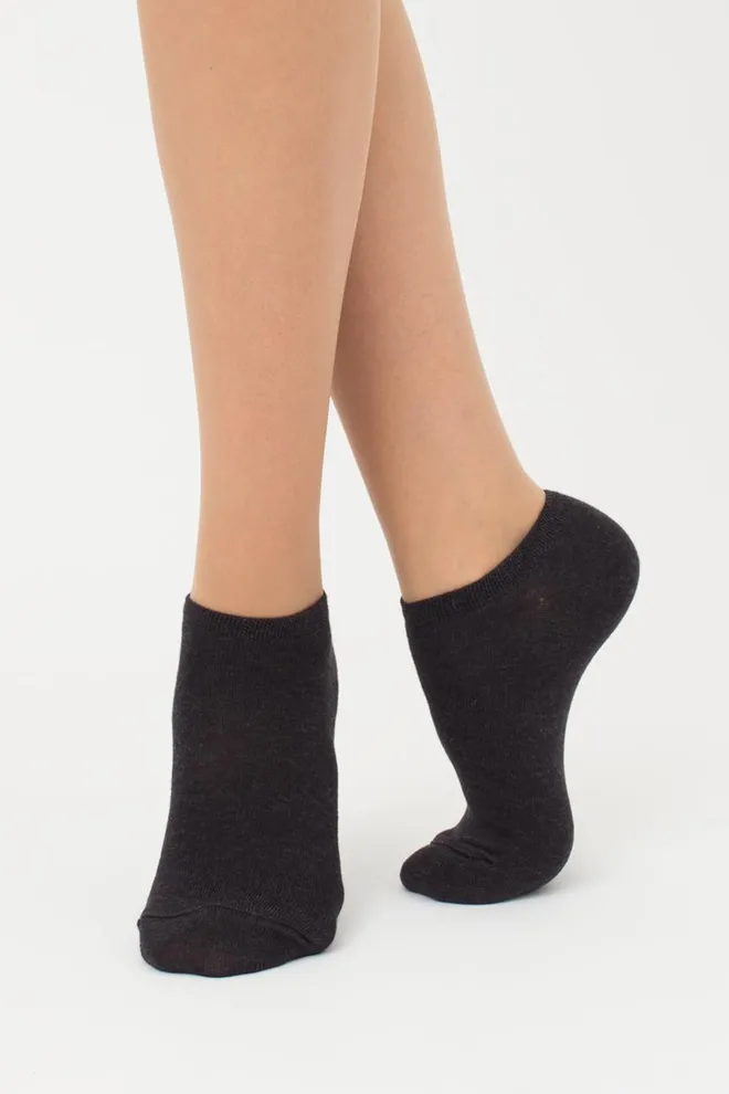 Носки женские короткие Ws1 classic Giulia 2 пары (grape vintage/black), фиолетовый/черный