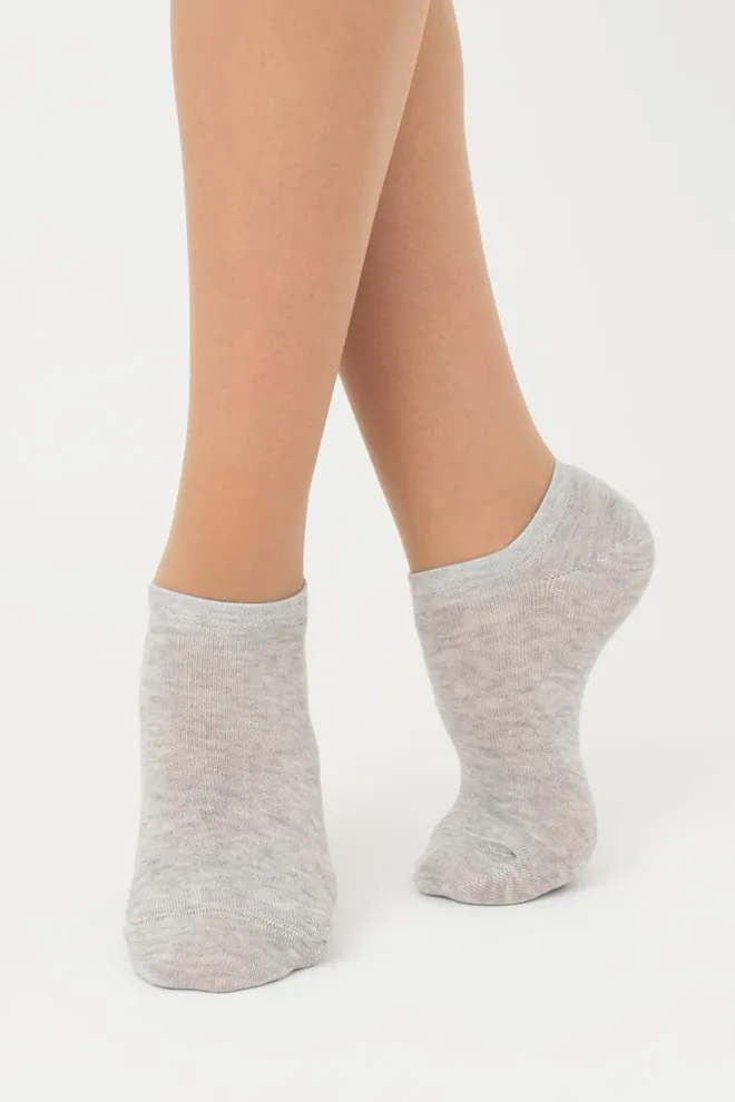 Носки женские короткие Ws1 classic Giulia 2 пары (violet indigo/silver melange)