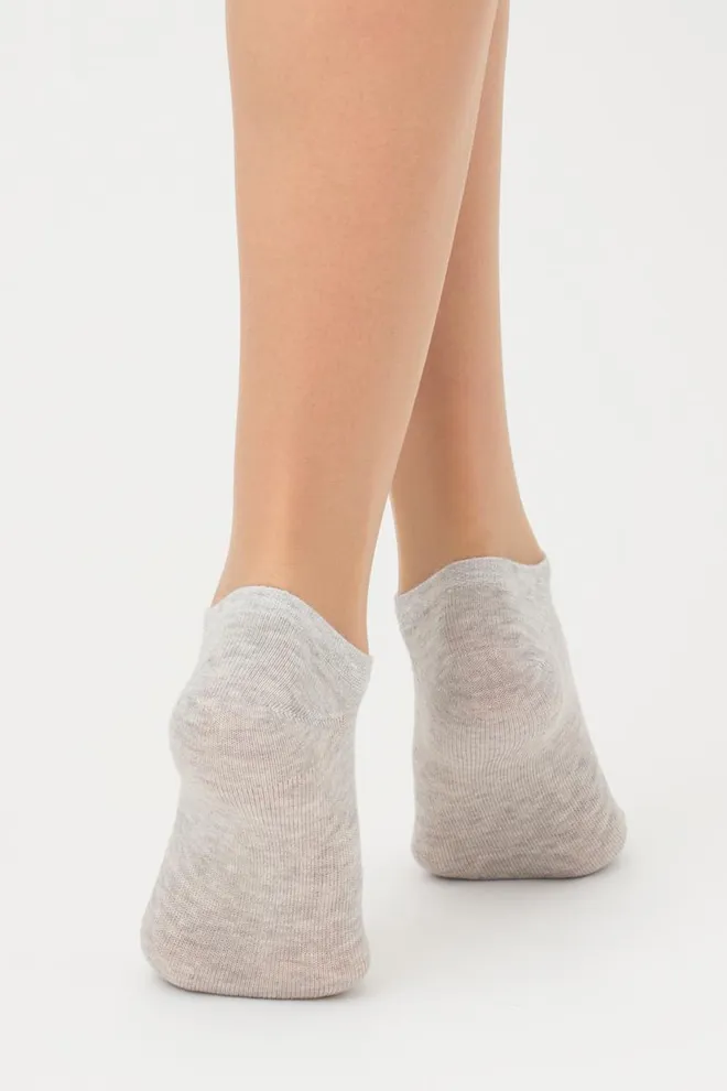 Носки женские короткие Ws1 classic Giulia 2 пары (violet indigo/silver melange)