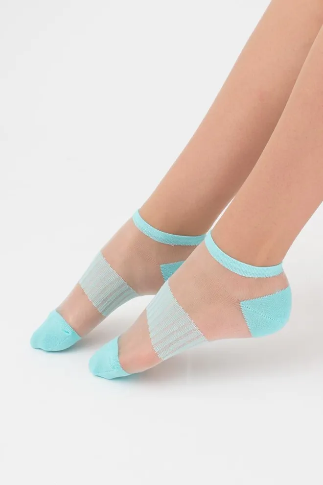 Шкарпетки жіночі короткі WS1 cristal 028 Giulia (light mint)