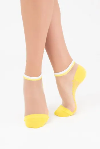 Носки женские короткие Ws1 cristal 029 Giulia (light yellow), желтый Носки женские короткие Ws1 cristal 029 Giulia (light yellow), желтый