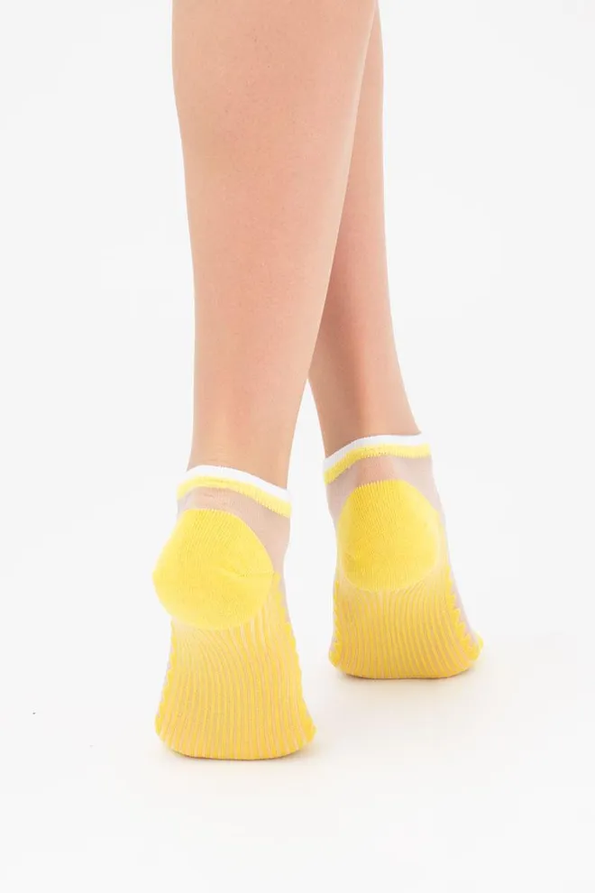 Носки женские короткие Ws1 cristal 029 Giulia (light yellow), желтый