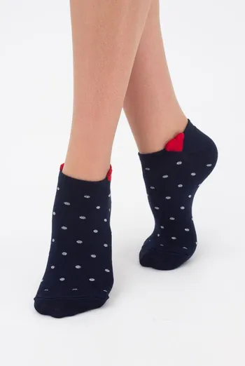 Шкарпетки жіночі короткі в горошок Ws1 fashion 042 Giulia (navy)