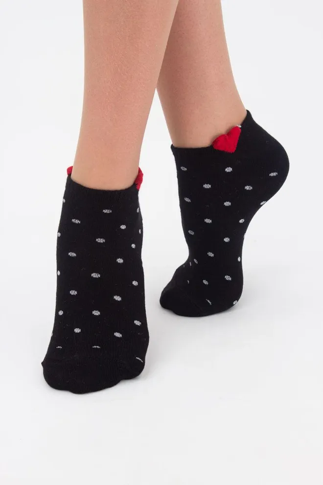 Шкарпетки жіночі короткі в горошок Ws1 fashion 042 Giulia (nero)