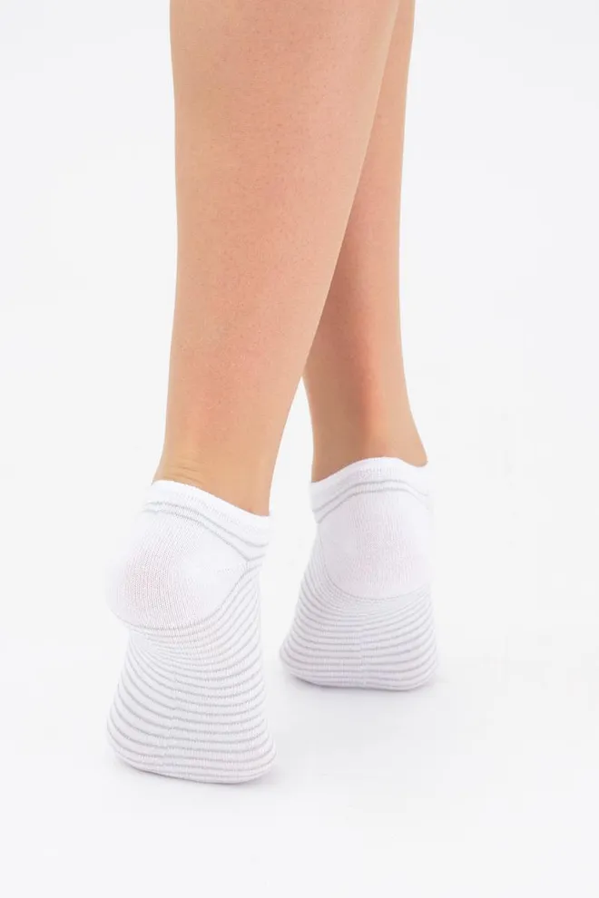 Носки женские невидимые WS1 fashion 046 + WS1 lurex 009 Giulia 2 пары (white/geranium)