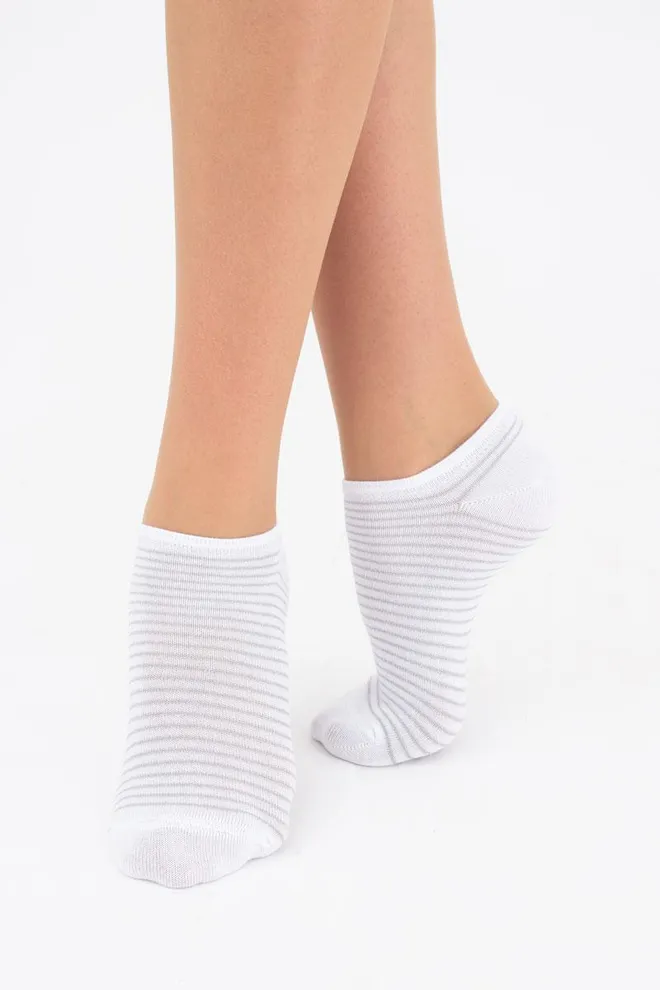 Носки женские невидимые WS1 fashion 046 + WS1 lurex 009 Giulia 2 пары (white/geranium)