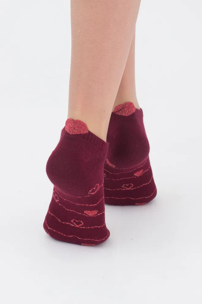 Носки женские короткие Ws1 lurex 003 Giulia (marsala)