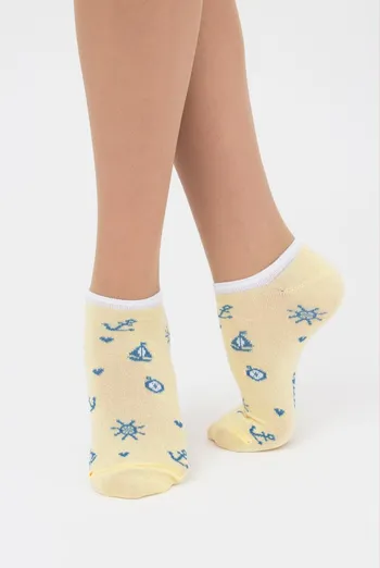 Носки женские невидимые Ws1 marine 008 Giulia (light yellow)