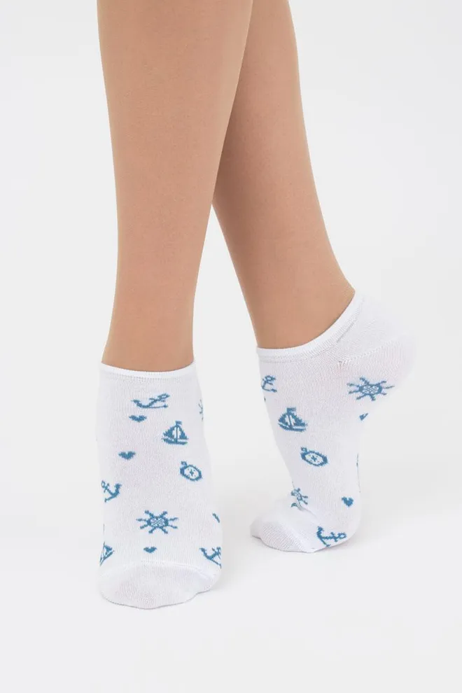 Носки женские невидимые Ws1 marine 008 Giulia (bianco)