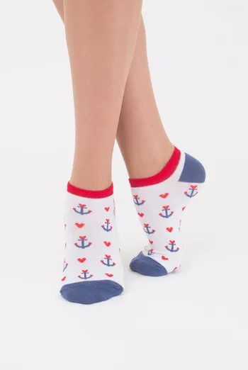 Носки женские невидимые Ws1 marine 009 Giulia (bianco)