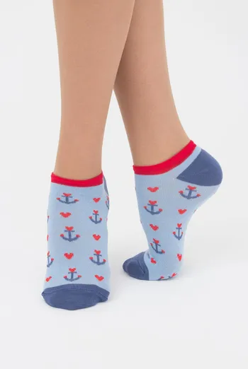 Носки женские невидимые Ws1 marine 009 Giulia (baby blue), голубой