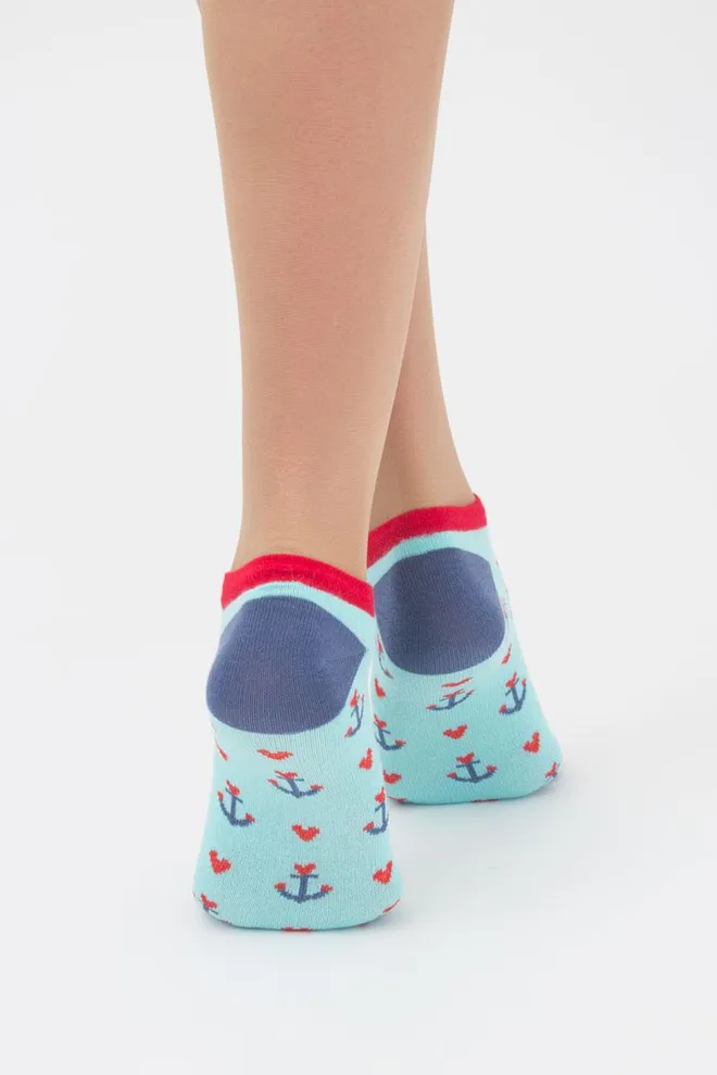 Носки женские невидимые Ws1 marine 009 Giulia (light mint), зеленый