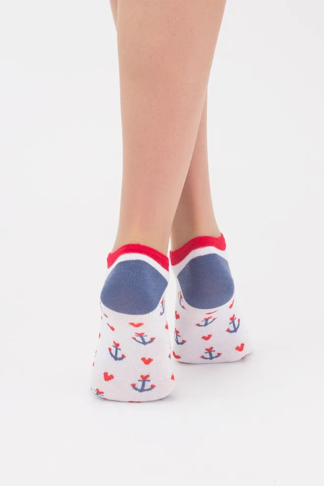 Носки женские невидимые Ws1 marine 009 Giulia (bianco)