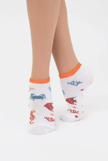 Носки женские невидимые Ws1 marine 011 Giulia (bianco), белый