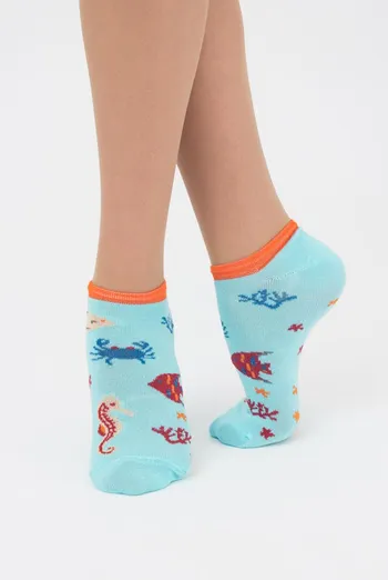 Носки женские невидимые Ws1 marine 011 Giulia (light mint), голубой