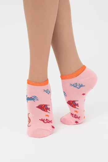 Носки женские невидимые Ws1 marine 011 Giulia (geranium), розовый