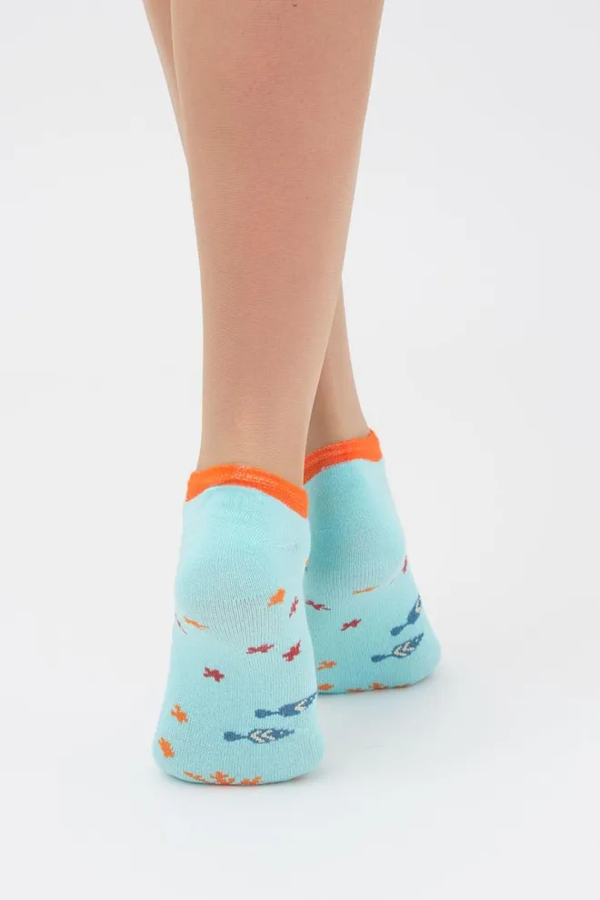 Носки женские невидимые Ws1 marine 011 Giulia (light mint), голубой