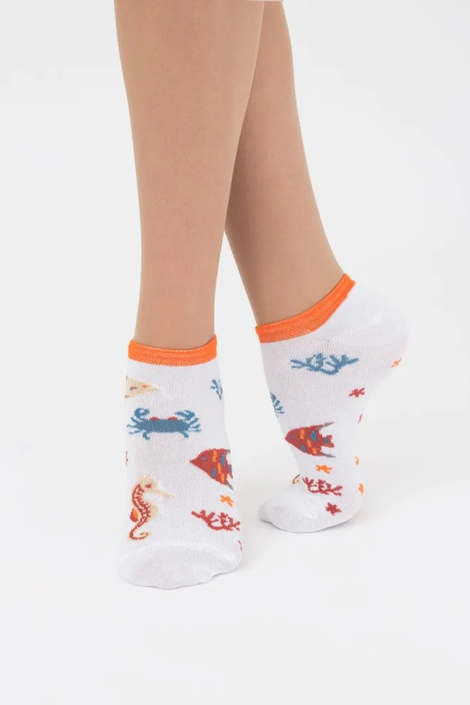 Носки женские невидимые Ws1 marine 011 Giulia (bianco), белый