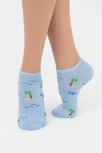 Носки женские невидимые WS0 MARINE 012 Giulia (baby blue), голубой