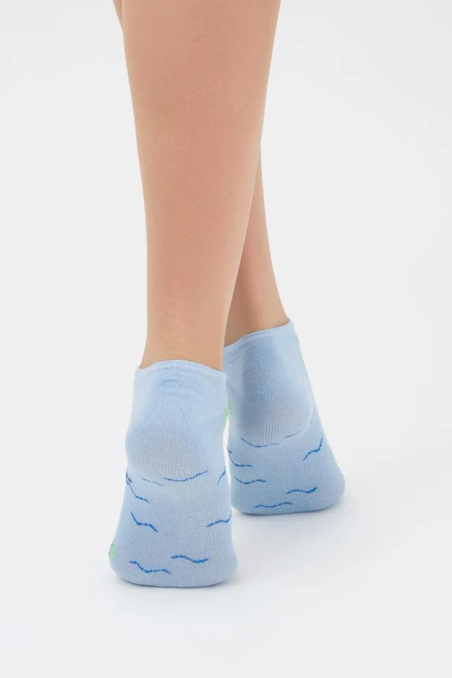 Носки женские невидимые WS0 MARINE 012 Giulia (baby blue), голубой