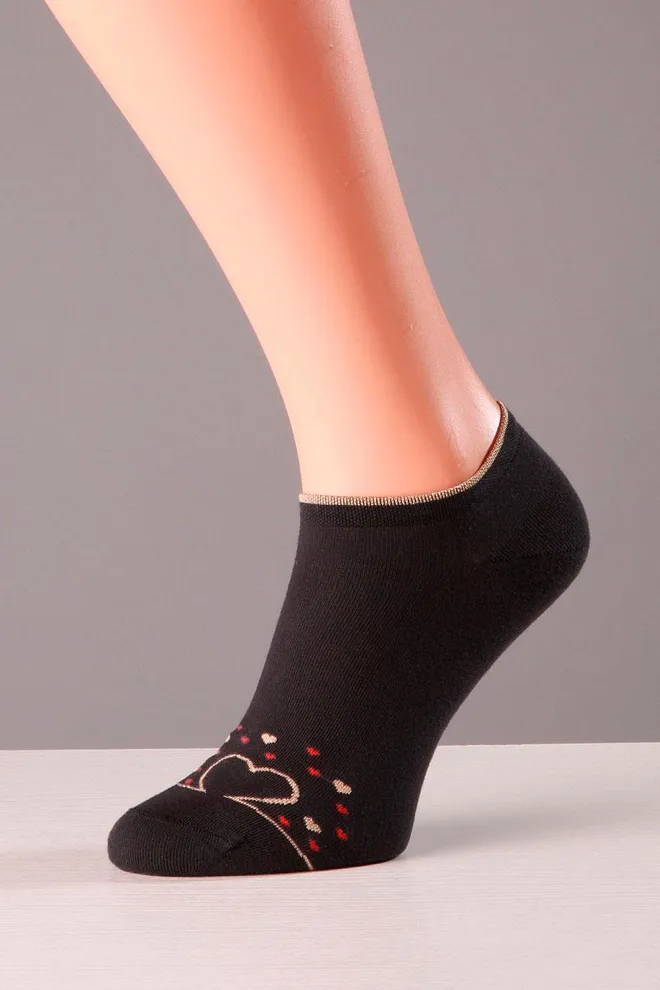 WS1 PREMIUM LUREX 001 Укороченные женские носки с люрексом TM GIULIA  (caffe)