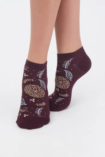 Носки женские короткие Ws1 premium lurex 003 Giulia (marsala)