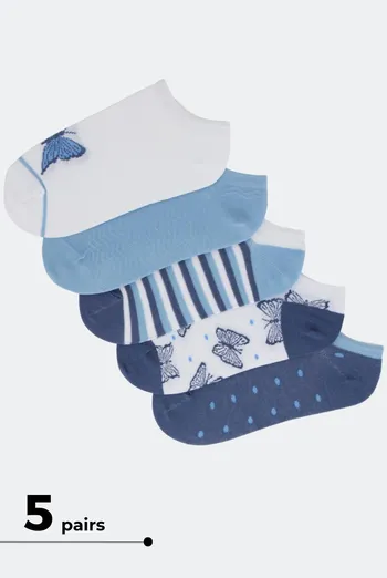 Набор цветных женских носков WS1 SET 3 Giulia 5 пар (white/jeans/baby blue)