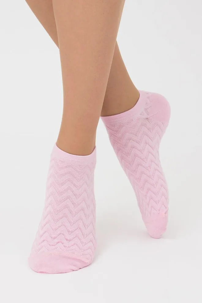 Женские короткие носки с узором Ws1 Soft Background 002 Giulia (pearl)