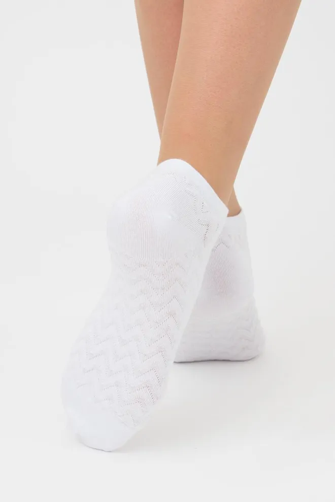Женские короткие носки с узором Ws1 Soft Background 002 Giulia (white)
