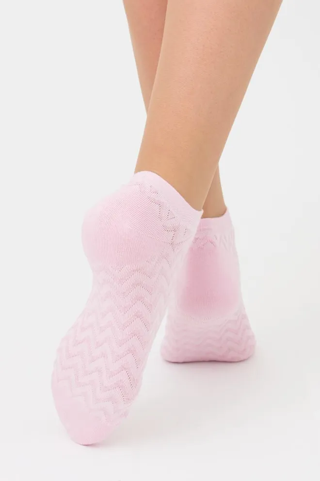 Женские короткие носки с узором Ws1 Soft Background 002 Giulia (pearl)