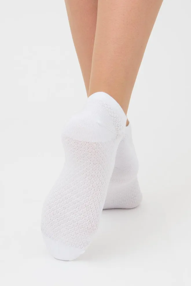 Женские короткие носки с узором Ws1 Soft Background 003 Giulia (white)
