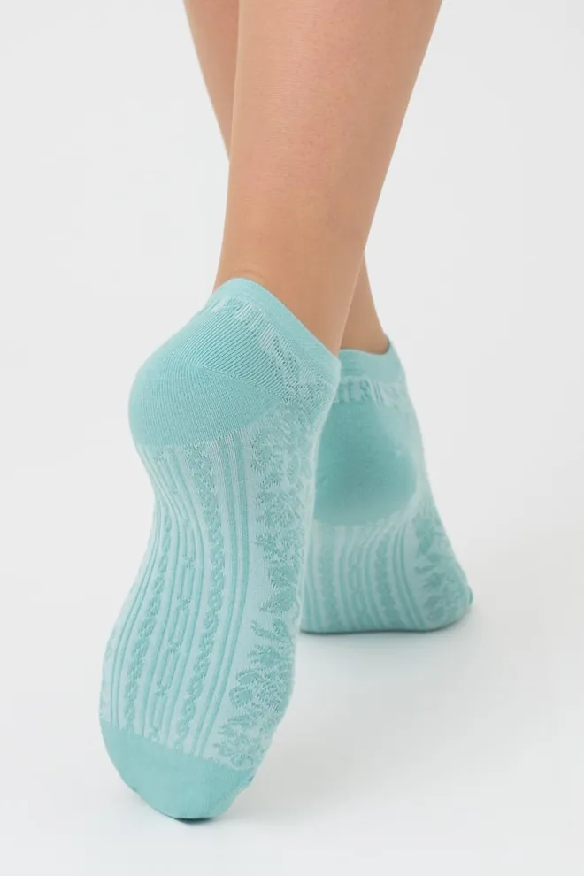 Женские короткие носки с узором Ws1 Soft Background 004 Giulia (pastel turquoise)