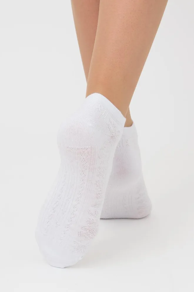 Женские короткие носки с узором Ws1 Soft Background 004 Giulia (white)